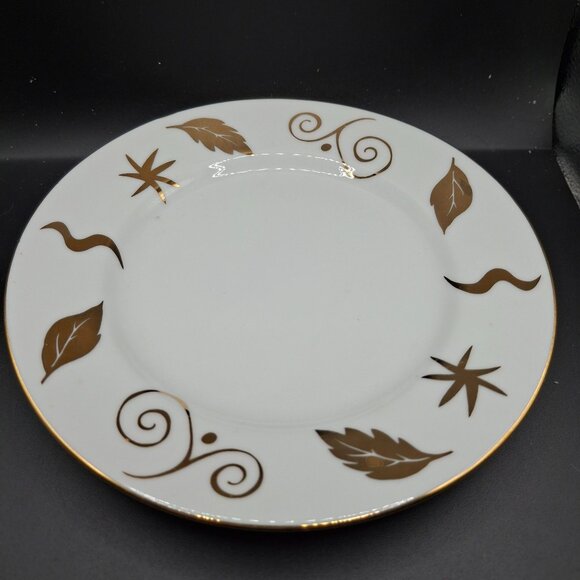Pier 1 Vintage Ceramic Bread/Desert Plate Set of 4 Leaf Design Monno Bangladesh - Picture 1 of 7